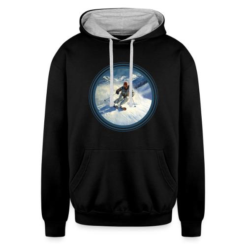 Skiing Power Moves - Unisex Contrast Hoodie