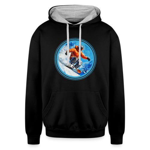 Snowboarding Motion - Unisex Contrast Hoodie