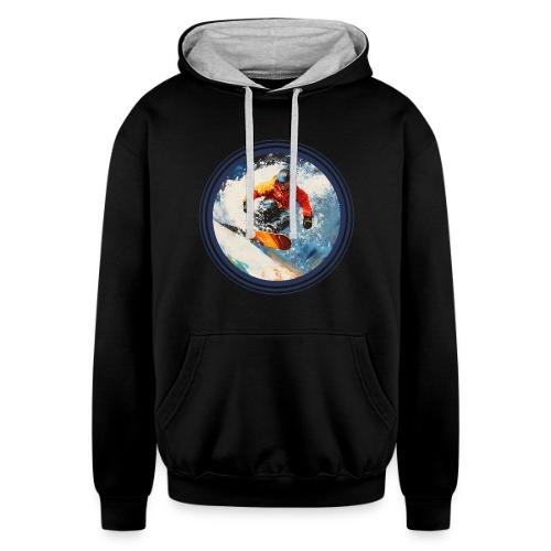 Snowboarding Rebel - Unisex Contrast Hoodie