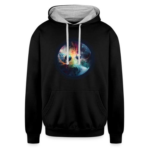 Chaotic Color Planets - Unisex Contrast Hoodie