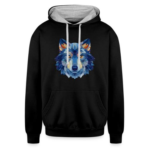 Wolf: Alpha Portrait - Unisex Contrast Hoodie