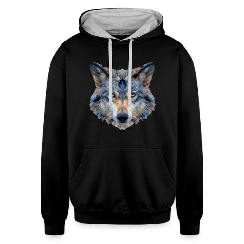 Wolf: Chromatic Wild Gaze - Unisex Contrast Hoodie