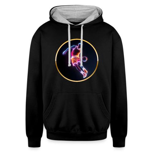Neon Basketball Player - Unisex Contrast Hoodie
