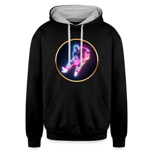 Hockey: Neon Ice Striker - Unisex Contrast Hoodie
