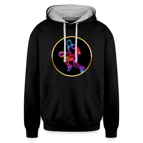 Basketball: Neon Dribble Pulse - Unisex Contrast Hoodie