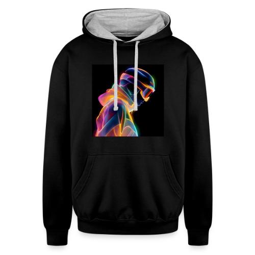 Snowboarding: Neon Gravity Ride - Unisex Contrast Hoodie