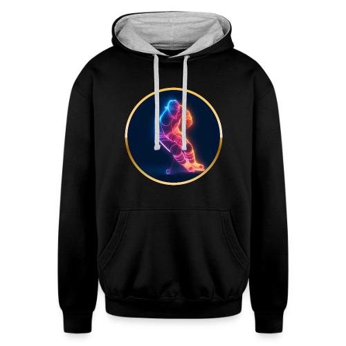 Hockey: Neon Hockey Sketch - Unisex Contrast Hoodie