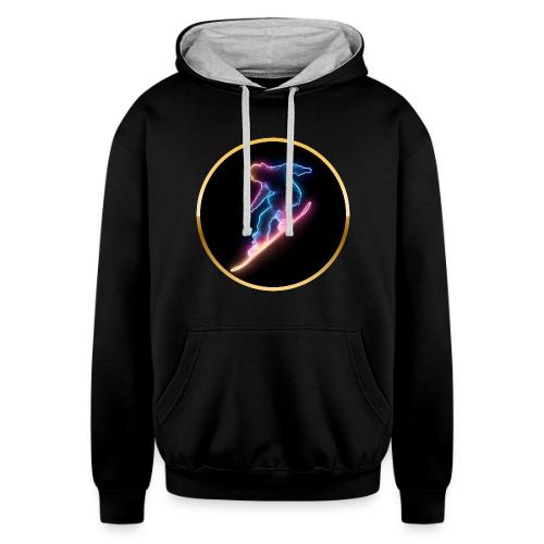 Snowboarding: Neon Snow Drift - Unisex Contrast Hoodie