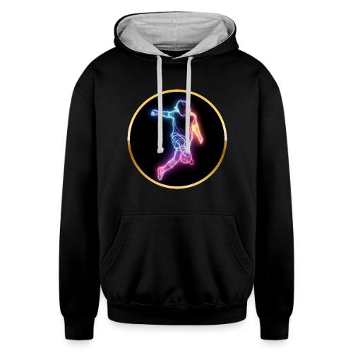Soccer: Neon Goal Fusion - Unisex Contrast Hoodie