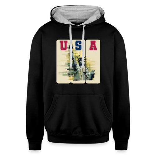 Art illustration of the Statue of Liberty - Unisex Contrast Hoodie