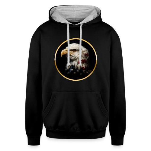America: Golden Freedom Crest - Unisex Contrast Hoodie