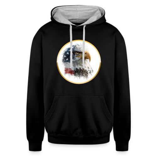 USA: Patriot Wing Emblem - Unisex Contrast Hoodie