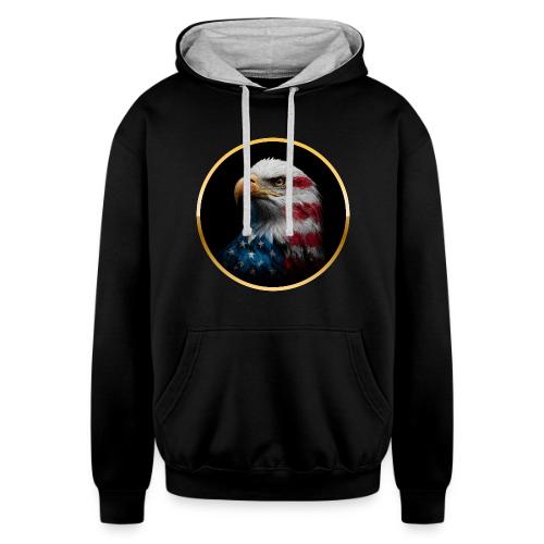 USA: Liberty Emblem - Unisex Contrast Hoodie