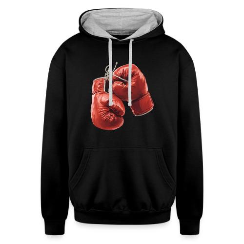 Boxing: Hanging Gloves Icon - Unisex Contrast Hoodie