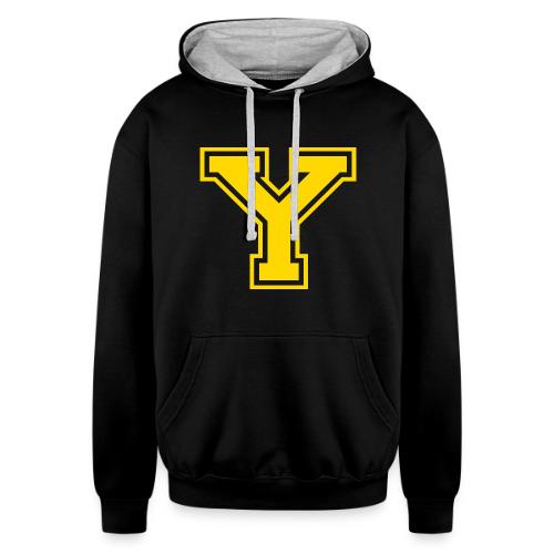 Letter Y – Capital Athletic Alphabet Monogram - Unisex Contrast Hoodie