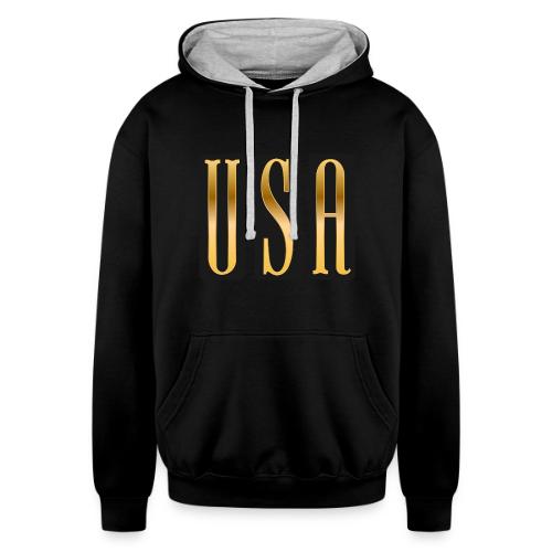 USA Gold Monolith - Unisex Contrast Hoodie