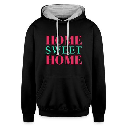 Home Sweet Home Typography Design - Unisex Contrast Hoodie
