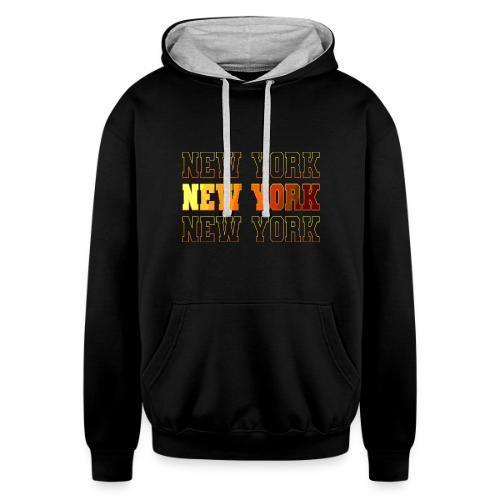 New York Varsity Echo - Unisex Contrast Hoodie