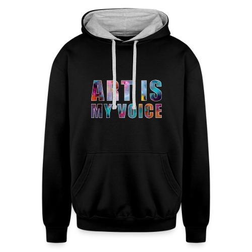 Art Is My Voice - Unisex Contrast Hoodie