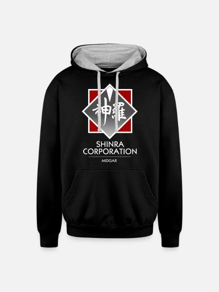 shinra - Unisex Contrast Hoodie - black/heather gray