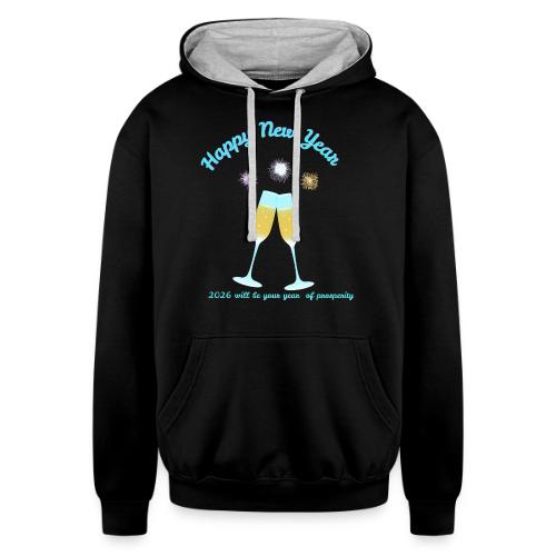 Happy New Year 2026 Prosperity Design - Unisex Contrast Hoodie