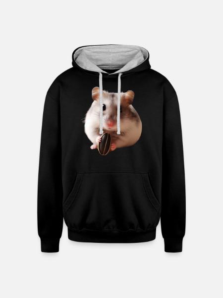 Seeds & Hamsters - Unisex Contrast Hoodie - black/heather gray