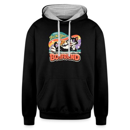 Sassy Cat Pride Pizza Retro Comic - Unisex Contrast Hoodie