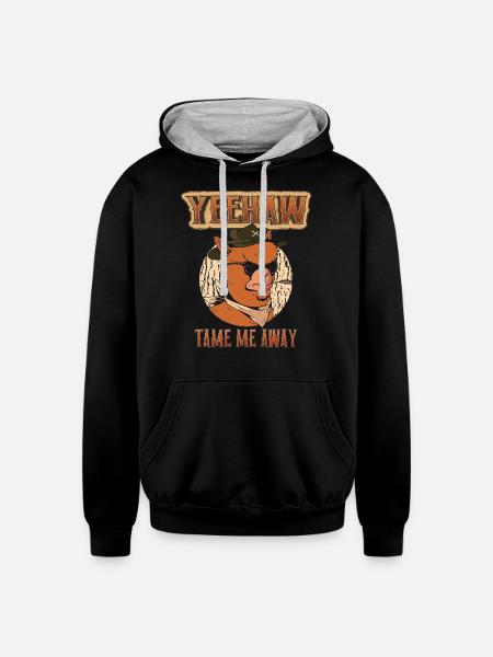 Take Me Away - Unisex Contrast Hoodie - black/heather gray