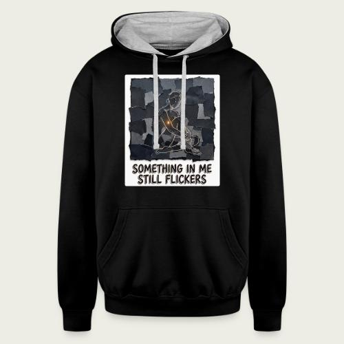 Recovery Mantra Something in me still flickers - Unisex Contrast Hoodie