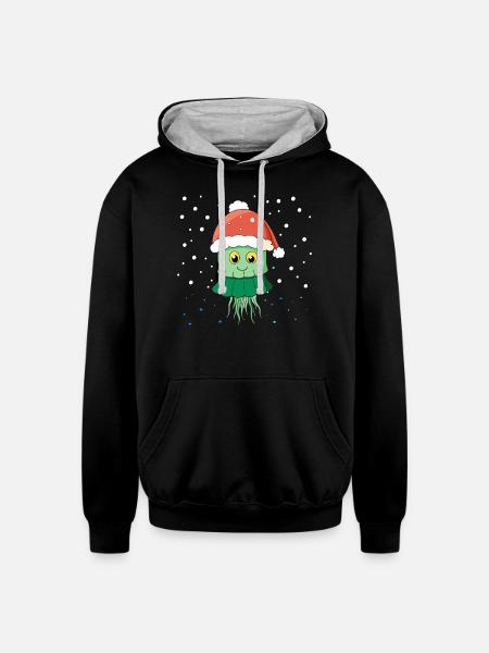 JELLYFISH - Unisex Contrast Hoodie - black/heather gray