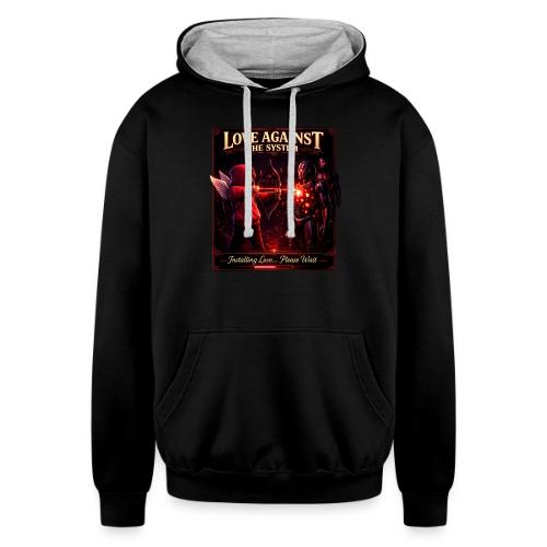 Love Against The System – Cyberpunk Art - Unisex Contrast Hoodie