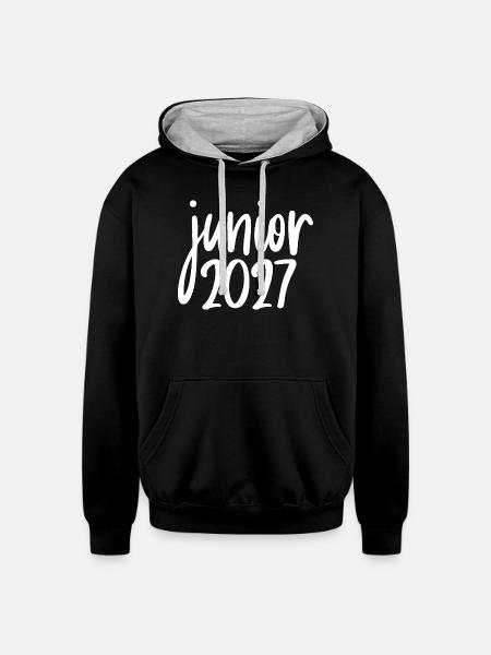 Junior 2027 - Unisex Contrast Hoodie - black/heather gray