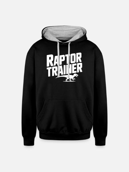 Raptor Trainer - Unisex Contrast Hoodie - black/heather gray
