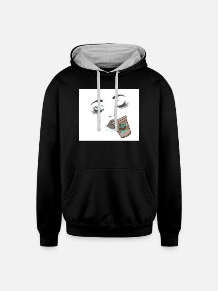 page 3 - Unisex Contrast Hoodie - black/heather gray