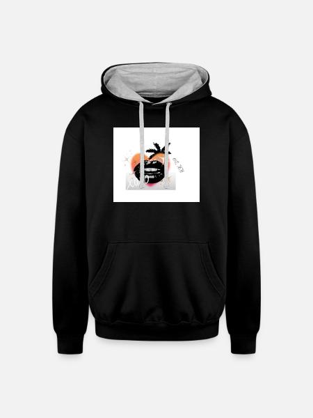 page 5 - Unisex Contrast Hoodie - black/heather gray