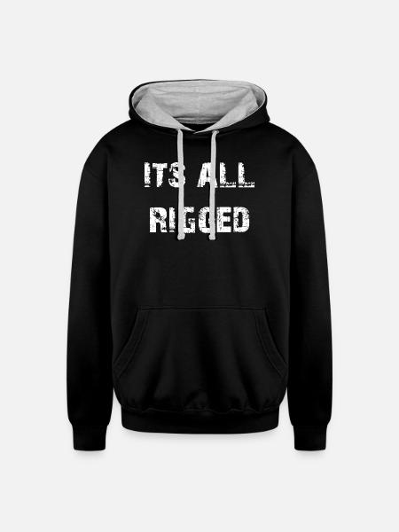 It's All Rigged - Unisex Contrast Hoodie - black/heather gray