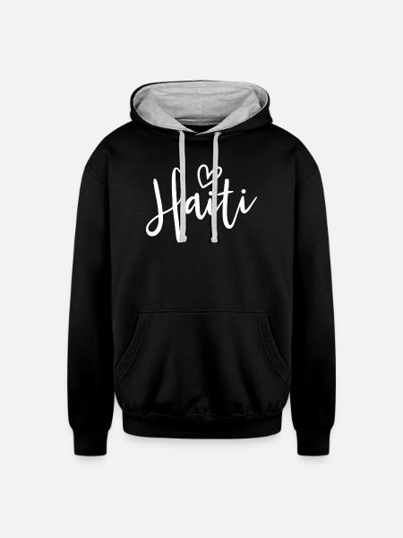 Haiti Heart Women's Love Haiti - Unisex Contrast Hoodie - black/heather gray
