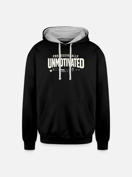 Professionally Unmotivated - Unisex Contrast Hoodie - black/heather gray