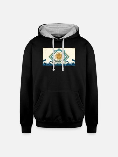 La Pasión Alta Sunburst Emblem - Unisex Contrast Hoodie - black/heather gray