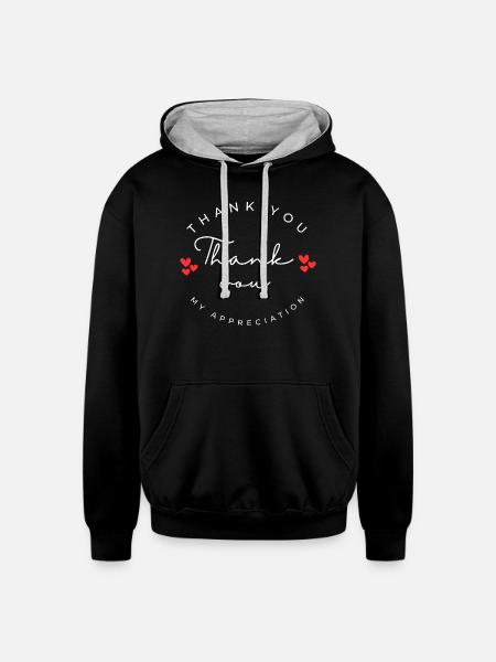My_Appreciation - Unisex Contrast Hoodie - black/heather gray