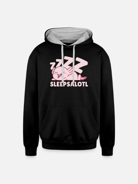 Sleepsalotl - Unisex Contrast Hoodie - black/heather gray