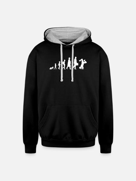 Break Dancer Evolution - Unisex Contrast Hoodie - black/heather gray