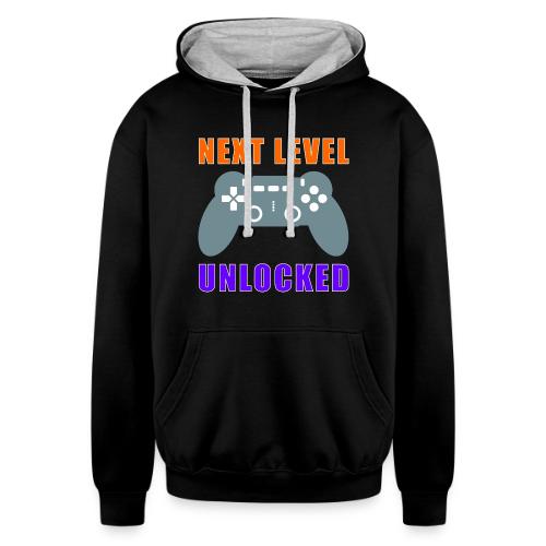 Next Level Unlocked Gamer Design - Unisex Contrast Hoodie