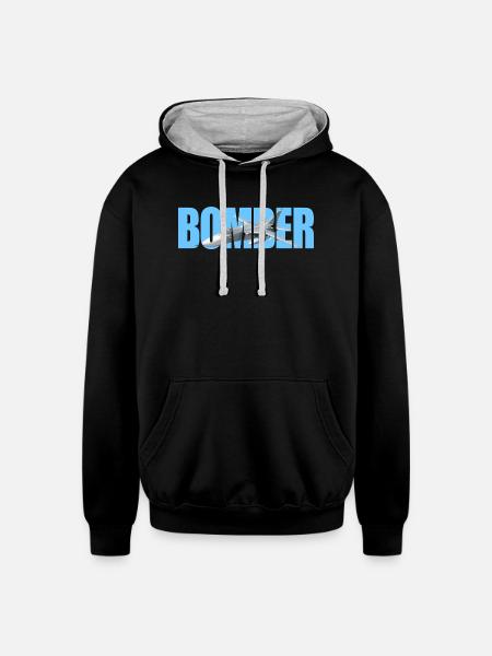 Bomber Su-24 - Unisex Contrast Hoodie - black/heather gray