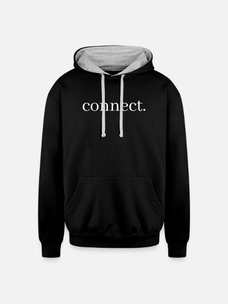 connect - Unisex Contrast Hoodie - black/heather gray