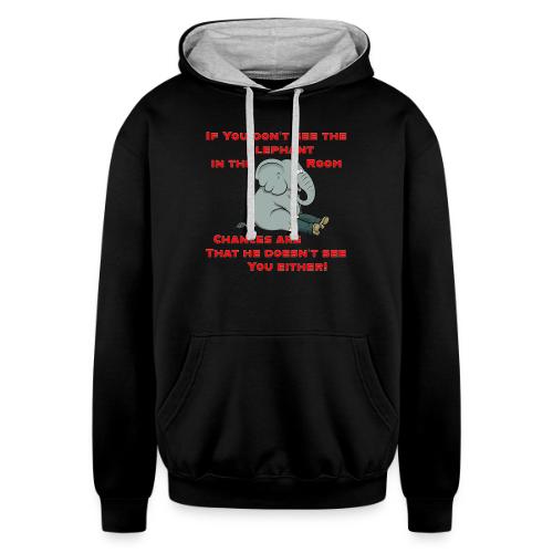 Elephant in the Room Meme - Unisex Contrast Hoodie