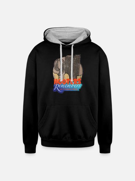 911 hooters 9/11 - Unisex Contrast Hoodie - black/heather gray