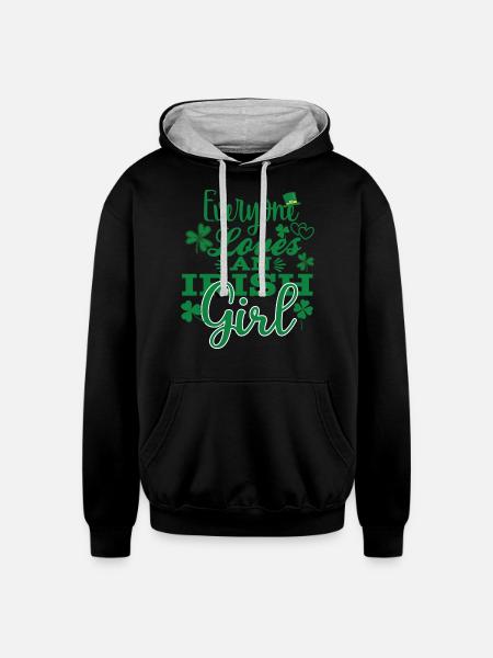 every one need anirish girl - Unisex Contrast Hoodie - black/heather gray