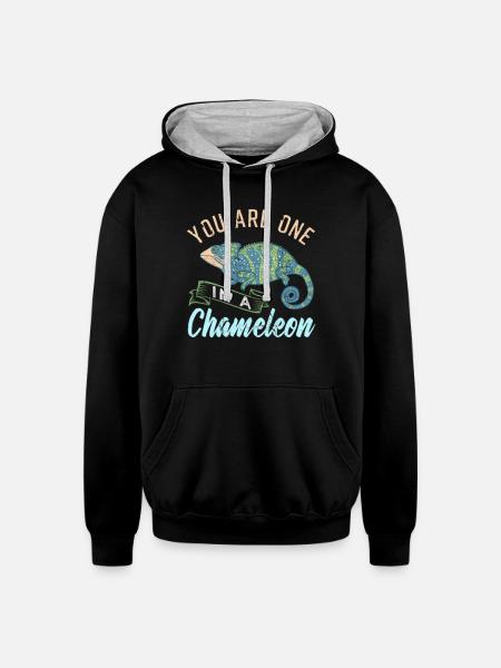 Chameleon - Unisex Contrast Hoodie - black/heather gray