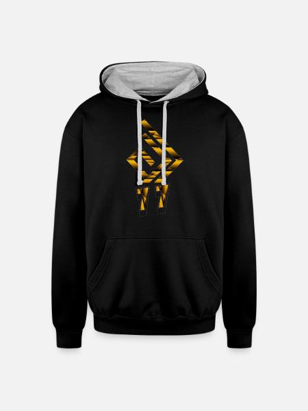 golden retriever - Unisex Contrast Hoodie - black/heather gray